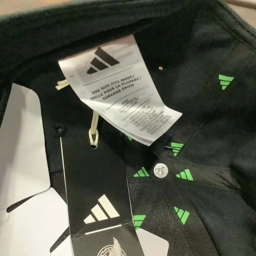 Adidas‎ Mexico 26 Baseball Cap With 3-Stripes - Black/Semi Flash Green